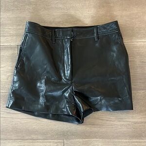 Black Faux Leather Shorts